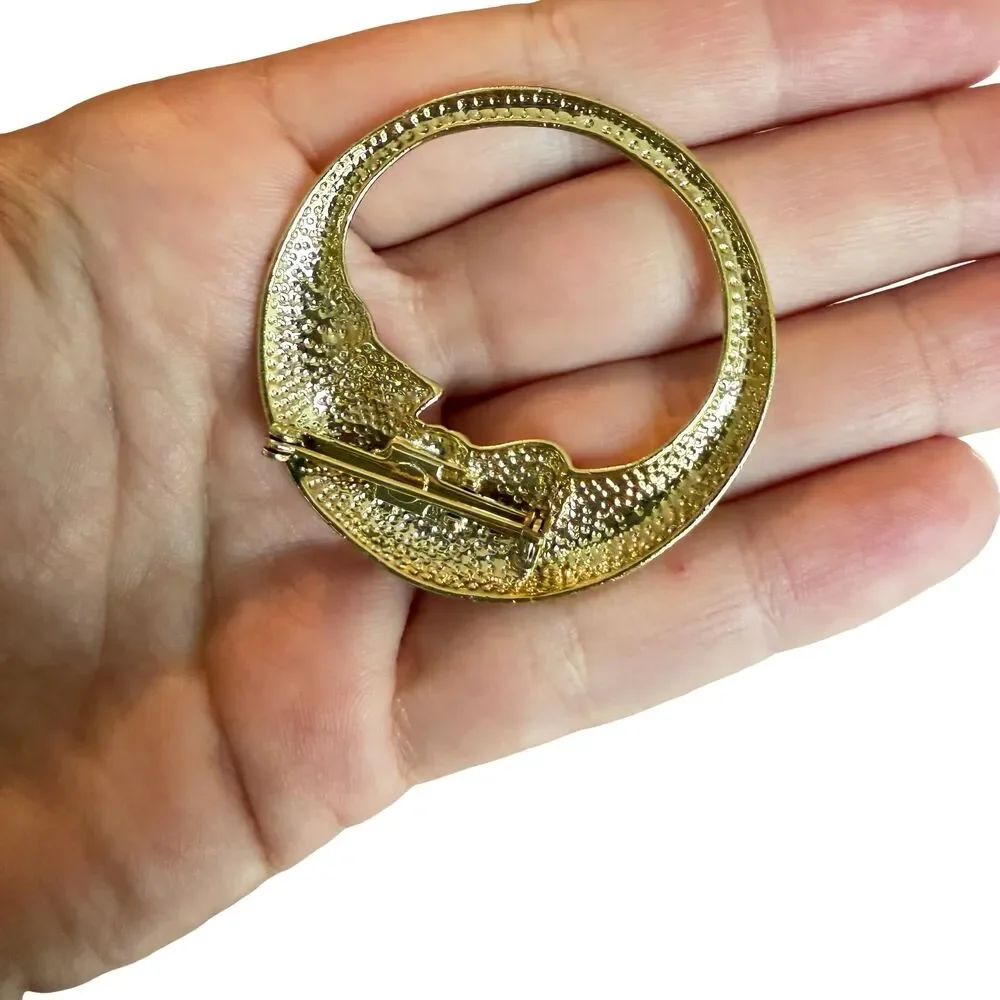 Vintage Jewelry Man on the Moon Brooch Moon Jewelry